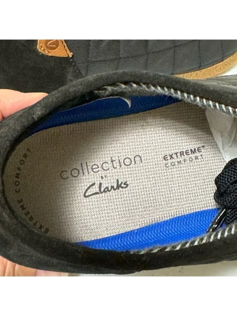 Clarks Mens Shacre II Step Moc Loafers Size 12 Wide Black Casual Suede Textile